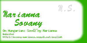 marianna sovany business card